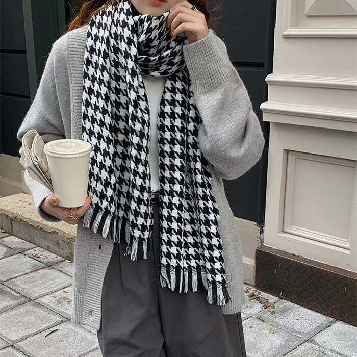 Style Core Aesthetics, New Style Trends - Good Manners Houndstooth Scarf