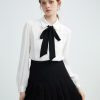 Style Core Aesthetics, New Style Trends - Good Manners Ruffle Bow Tie Neck Shirt