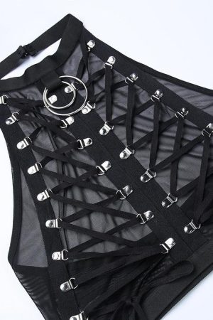 Style Core Aesthetics, New Style Trends - Goth Backless Halter Top