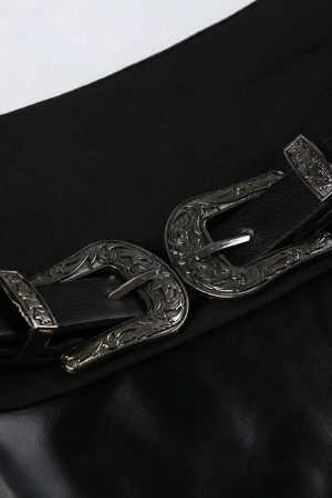 Style Core Aesthetics, New Style Trends - Goth Double Slit Maxi Skirt