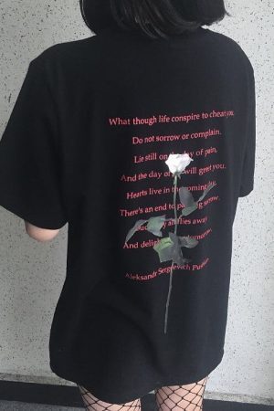 Style Core Aesthetics, New Style Trends - Goth Rose T-Shirt