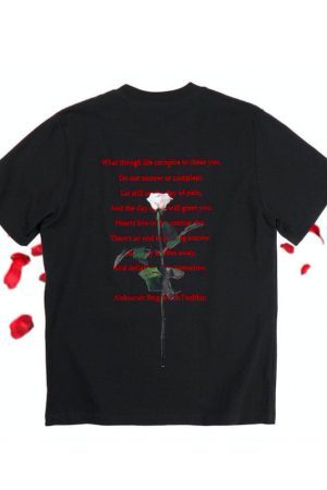 Style Core Aesthetics, New Style Trends - Goth Rose T-Shirt