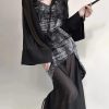 Style Core Aesthetics, New Style Trends - Goth Wide Sleeve Qipao Midi Dress