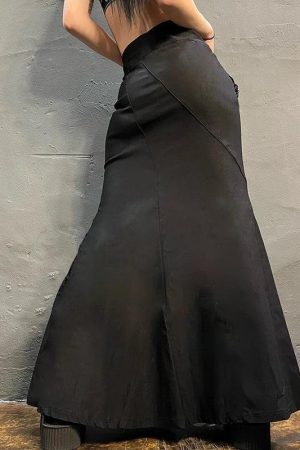 Style Core Aesthetics, New Style Trends - Gothic Dragon Printed Midi Skirt