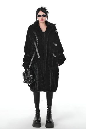 Style Core Aesthetics, New Style Trends - Gothic Faux Fur Fluffy Long Jacket