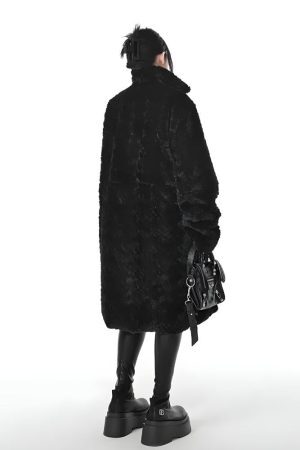 Style Core Aesthetics, New Style Trends - Gothic Faux Fur Fluffy Long Jacket