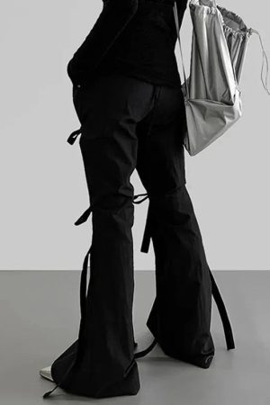 Style Core Aesthetics, New Style Trends - Gothic Lace Up Flare Pants
