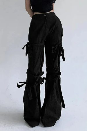 Style Core Aesthetics, New Style Trends - Gothic Lace Up Flare Pants