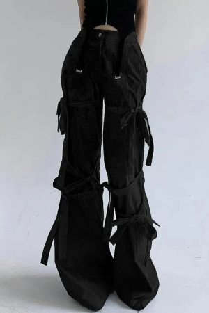 Style Core Aesthetics, New Style Trends - Gothic Lace Up Flare Pants