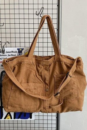 Style Core Aesthetics, New Style Trends - Grand sac à bandoulière Vintage Wash