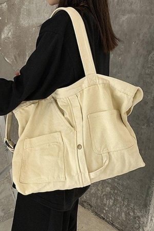 Style Core Aesthetics, New Style Trends - Grand sac à bandoulière Vintage Wash
