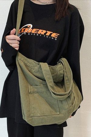 Style Core Aesthetics, New Style Trends - Grand sac à bandoulière Vintage Wash