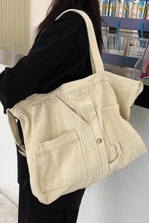 Style Core Aesthetics, New Style Trends - Grand sac à bandoulière Vintage Wash