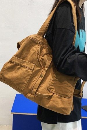 Style Core Aesthetics, New Style Trends - Grand sac à bandoulière Vintage Wash