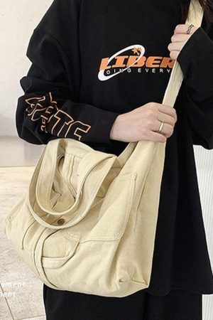 Style Core Aesthetics, New Style Trends - Grand sac à bandoulière Vintage Wash