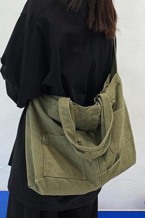 Style Core Aesthetics, New Style Trends - Grand sac à bandoulière Vintage Wash