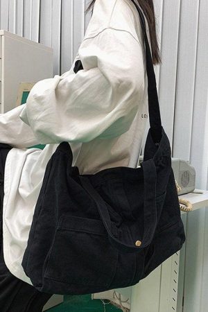 Style Core Aesthetics, New Style Trends - Grand sac à bandoulière Vintage Wash