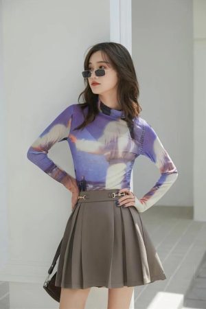 Style Core Aesthetics, New Style Trends - Graphic Women Printed Mesh Top