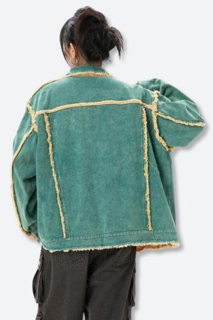Style Core Aesthetics, New Style Trends - Green Denim Jacket