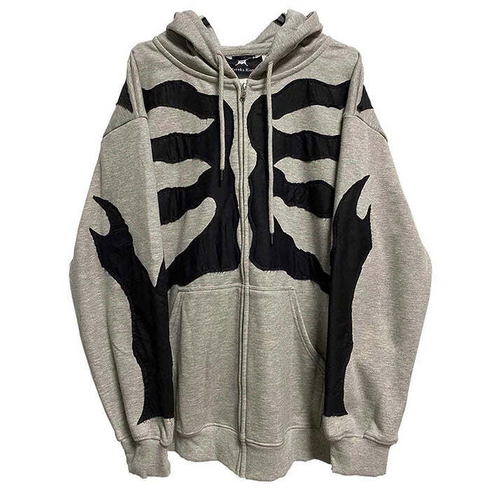 Style Core Aesthetics, New Style Trends - Grey Skeleton Hoodie Style Core Aesthetics, New Style Trends - Grey Skeleton Hoodie