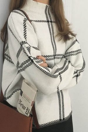 Style Core Aesthetics, New Style Trends - Grid Lounge Sweater