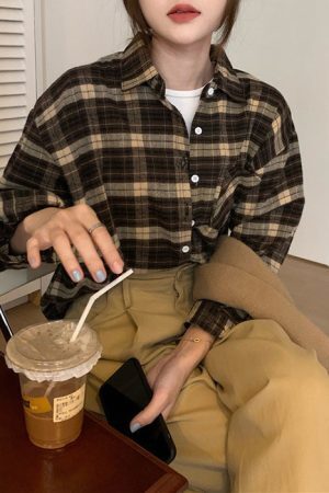 Style Core Aesthetics, New Style Trends - Grunge Aesthetic Plaid Shirt