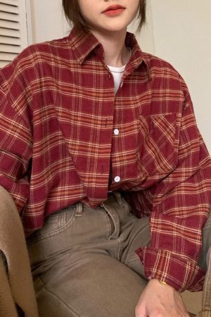 Style Core Aesthetics, New Style Trends - Grunge Aesthetic Plaid Shirt