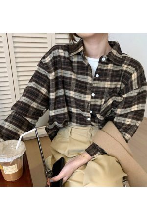 Style Core Aesthetics, New Style Trends - Grunge Aesthetic Plaid Shirt