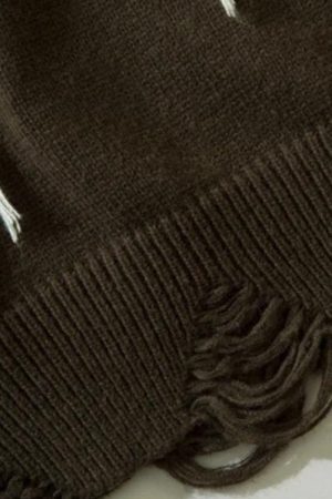 Style Core Aesthetics, New Style Trends - Grunge AK-Bullet Tasseled Sweater