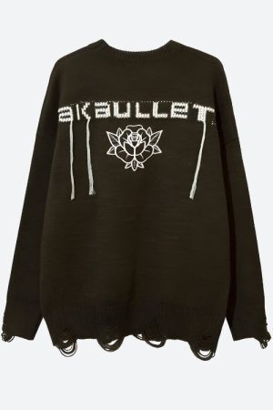 Style Core Aesthetics, New Style Trends - Grunge AK-Bullet Tasseled Sweater