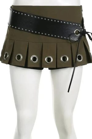 Style Core Aesthetics, New Style Trends - Grunge Belted Extra Mini Skirt