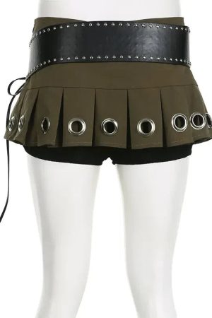 Style Core Aesthetics, New Style Trends - Grunge Belted Extra Mini Skirt
