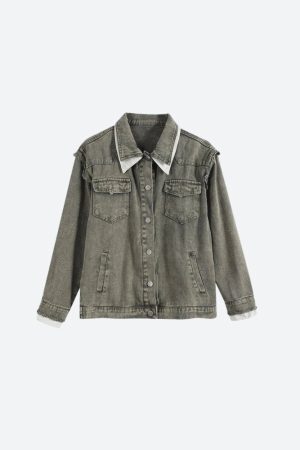 Style Core Aesthetics, New Style Trends - Grunge Button Up Oversized Denim Jacket