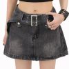 Style Core Aesthetics, New Style Trends - Grunge Buttoned Belt Loop Mini Skort