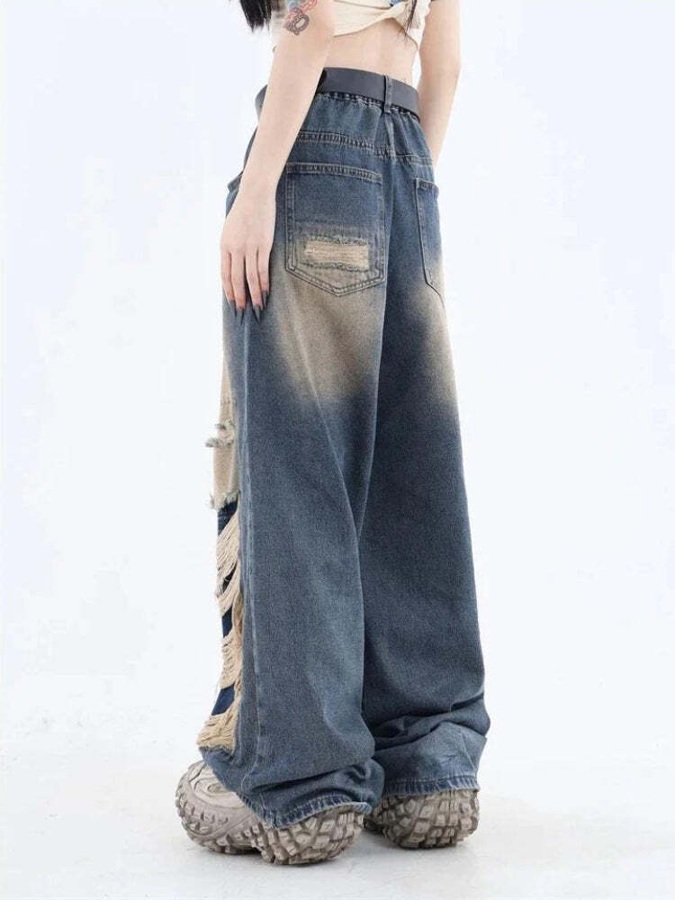 Style Core Aesthetics, New Style Trends - Grunge Dark Wash Distressed Jeans Style Core Aesthetics, New Style Trends - Grunge Dark Wash Distressed Jeans