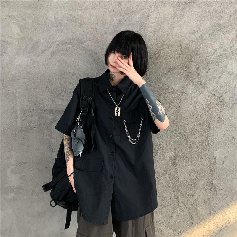 Style Core Aesthetics, New Style Trends - Grunge Detachable Sleeve Shirt Style Core Aesthetics, New Style Trends - Grunge Detachable Sleeve Shirt