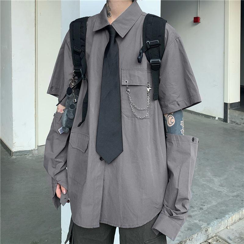 Style Core Aesthetics, New Style Trends - Grunge Detachable Sleeve Shirt Style Core Aesthetics, New Style Trends - Grunge Detachable Sleeve Shirt