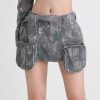 Style Core Aesthetics, New Style Trends - Grunge Distressed Cargo Denim Mini Skirt