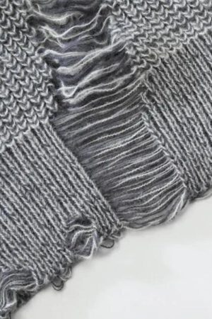 Style Core Aesthetics, New Style Trends - Grunge Distressed Knitted Sweater