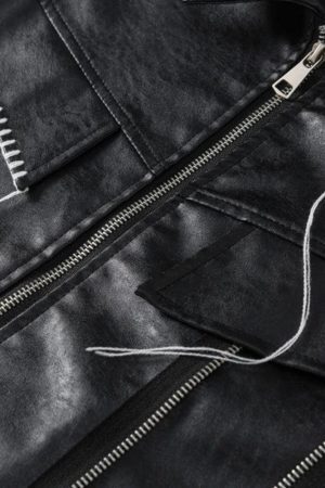 Style Core Aesthetics, New Style Trends - Grunge Faux Leather Jacket
