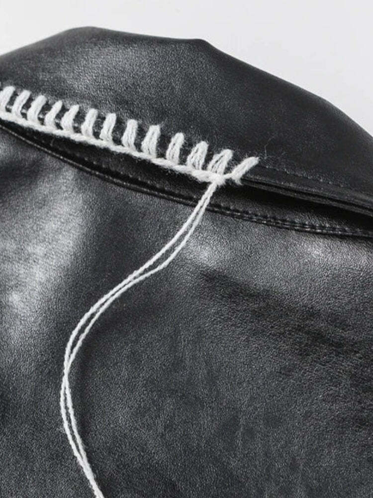 Style Core Aesthetics, New Style Trends - Grunge Faux Leather Jacket Style Core Aesthetics, New Style Trends - Grunge Faux Leather Jacket