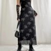 Style Core Aesthetics, New Style Trends - Grunge Floral Mesh Midi Dress