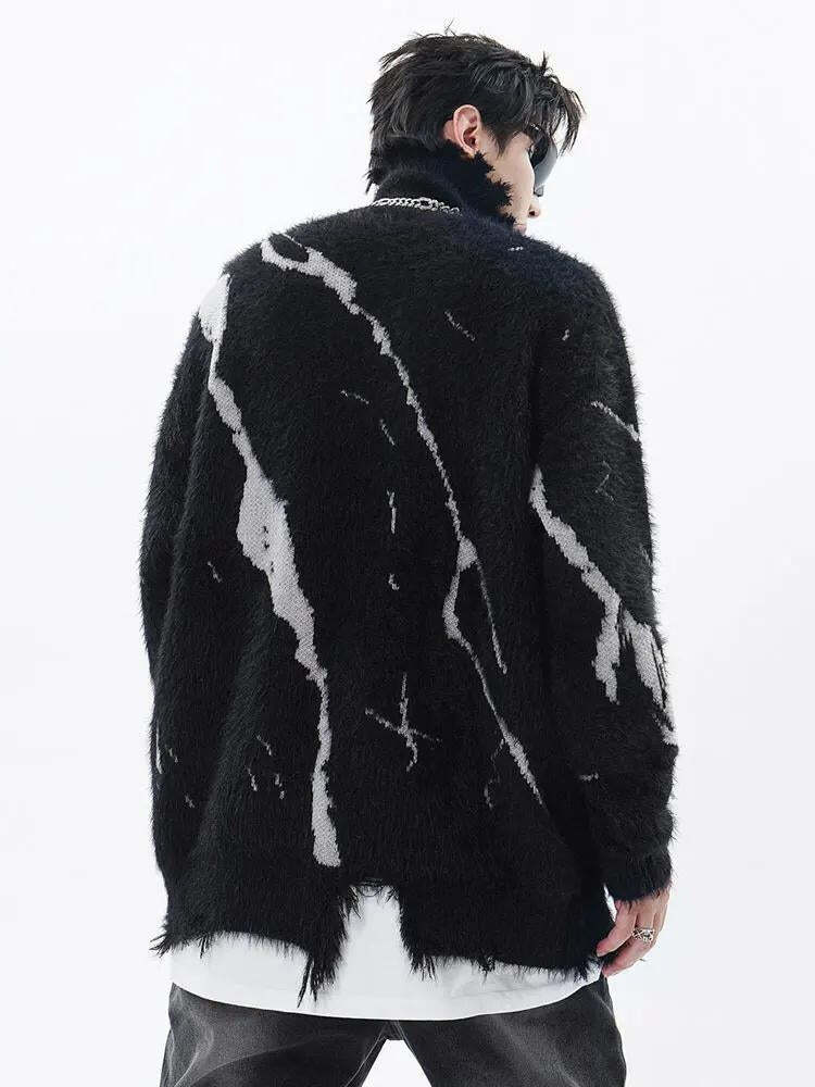 Style Core Aesthetics, New Style Trends - Grunge Fluffy Lace Up Sweater Style Core Aesthetics, New Style Trends - Grunge Fluffy Lace Up Sweater