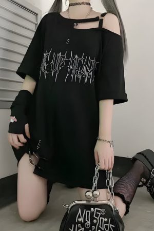 Style Core Aesthetics, New Style Trends - Grunge Make Up Heart Long Tee