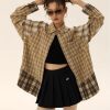 Style Core Aesthetics, New Style Trends - Grunge Multi Pattern Plaid Shirt