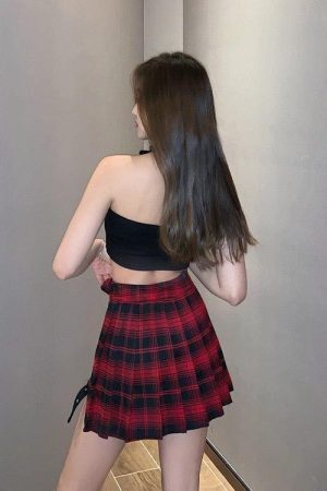 Style Core Aesthetics, New Style Trends - Grunge Plaid Mini Skort