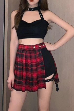 Style Core Aesthetics, New Style Trends - Grunge Plaid Mini Skort