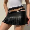 Style Core Aesthetics, New Style Trends - Grunge Pleated Zipper Slit Micro Mini Skirt