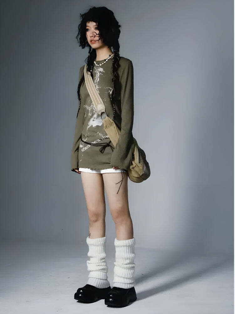 Style Core Aesthetics, New Style Trends - Grunge Rope Belted Top Style Core Aesthetics, New Style Trends - Grunge Rope Belted Top