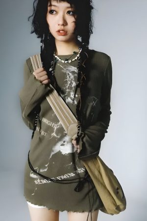 Style Core Aesthetics, New Style Trends - Grunge Rope Belted Top